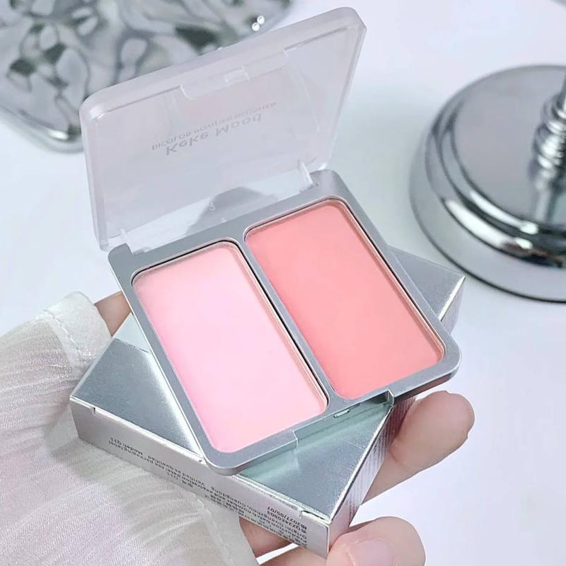 رژگونه دو رنگ Keke Mood مدل Bicolor Powder Blusher با بافت پودری و جلوه طبیعی