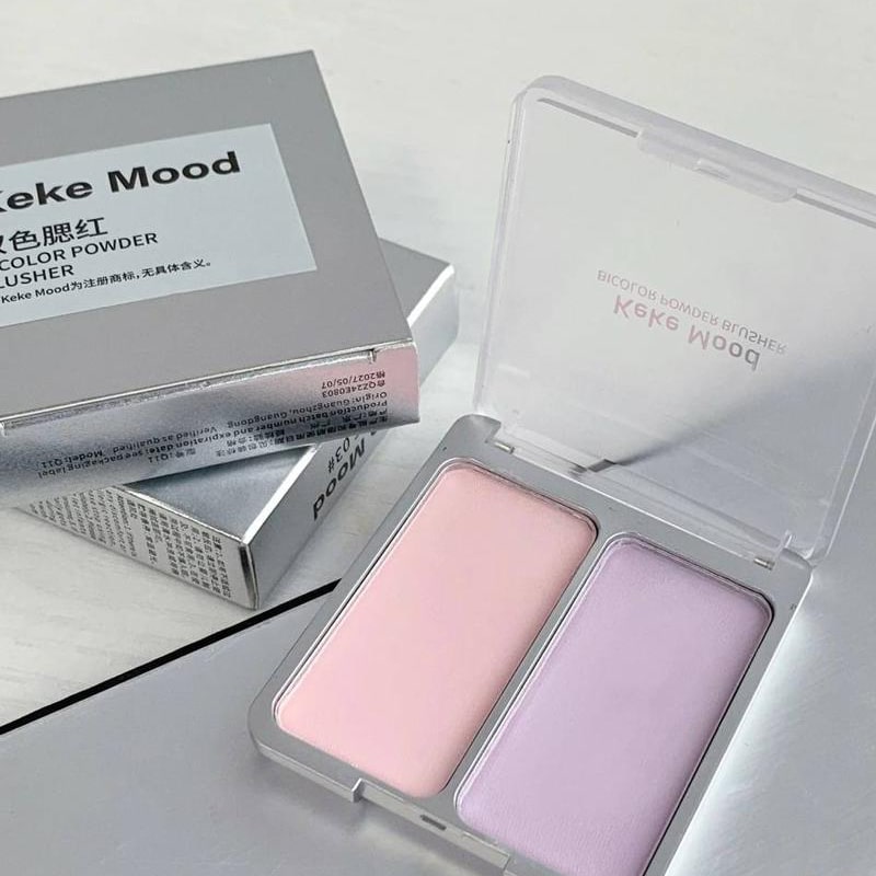 رژگونه دو رنگ Keke Mood مدل Bicolor Powder Blusher با بافت پودری و جلوه طبیعی