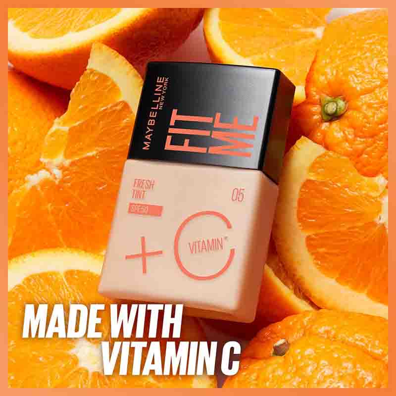 110 کرم پودر و ضدآفتاب Maybelline Fit Me Fresh Tint SPF 50 with Vitamin C – شماره 02