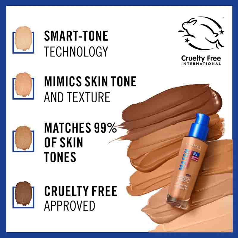 57 کرم‌پودر Rimmel Match Perfection Moisturizing – شماره 402 Bronze (30ml)