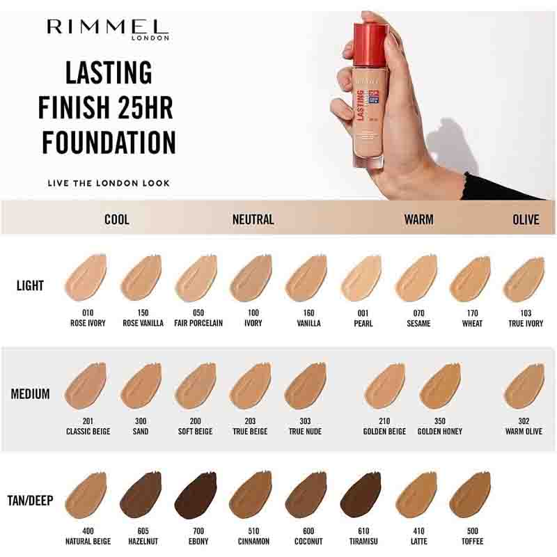 80 کرمپودر Rimmel Lasting Finish 25HR – شماره 210 Golden Beige (30ml)