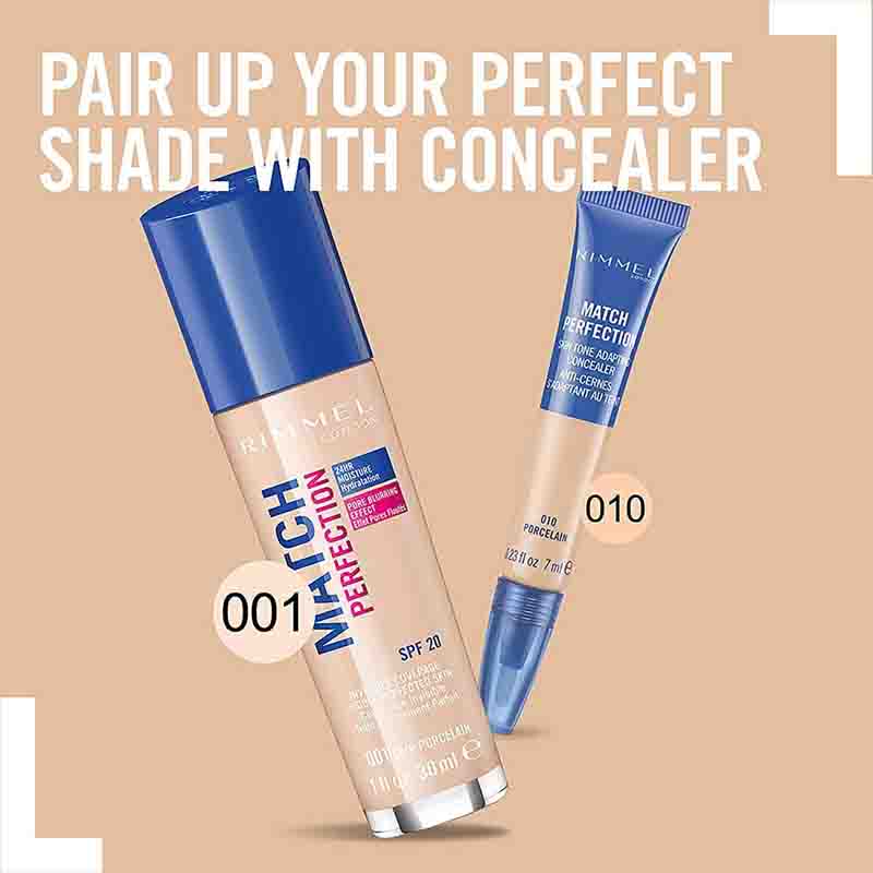 91 کانسیلر Rimmel Match Perfection – شماره 010 Porcelain (7ml)