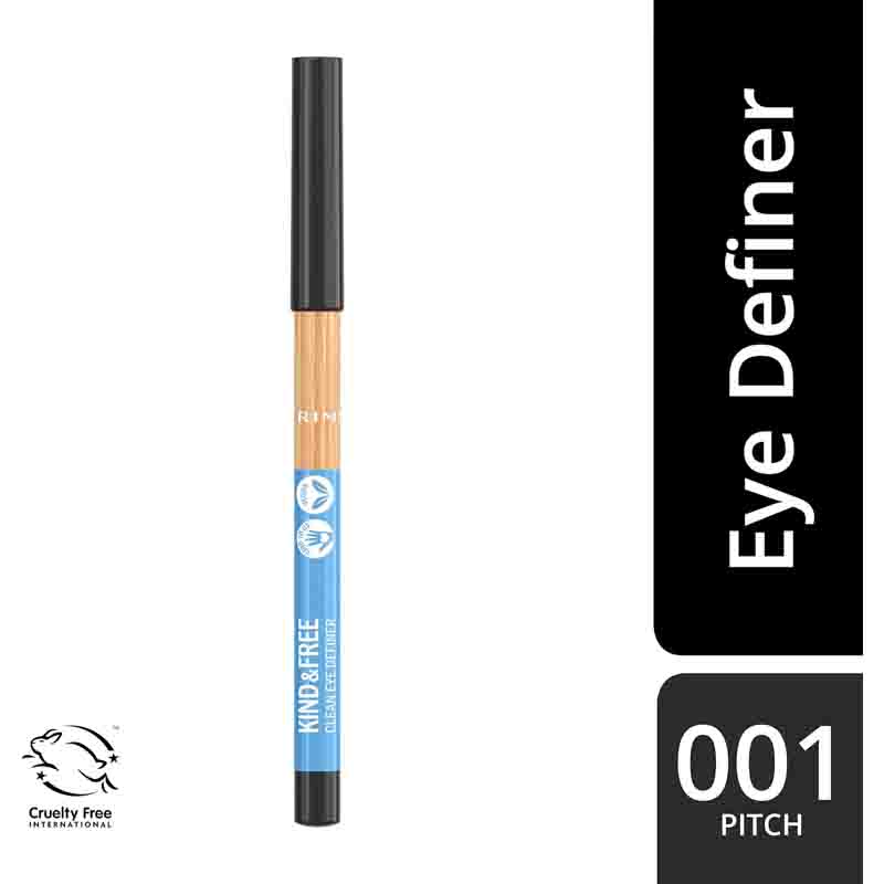 93 مداد چشم وگان Rimmel Kind & Free – شماره 001 Pitch (1.1g)